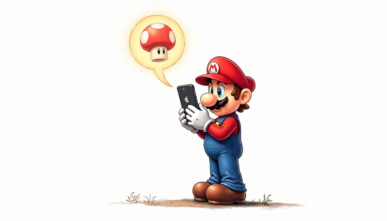 Mario on the phone fan art