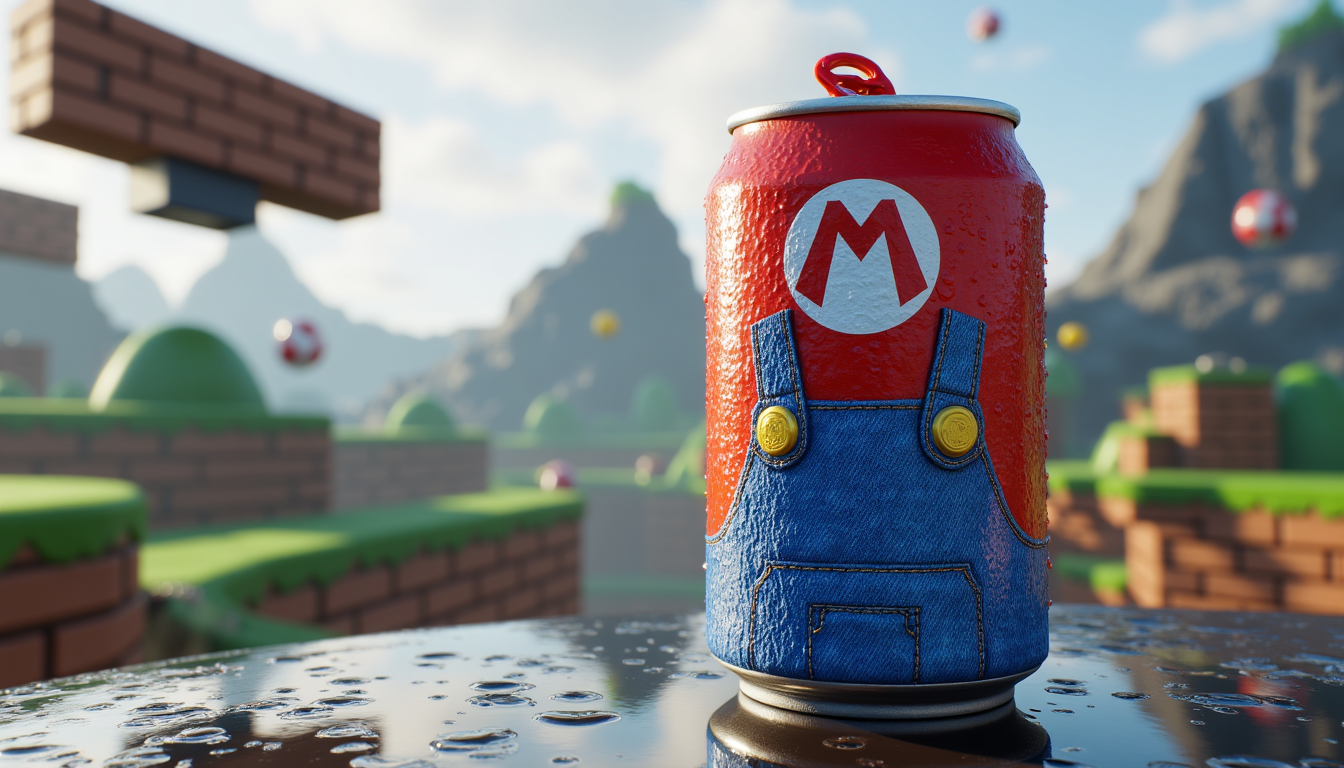 Mario soda can fan art by @mar10day